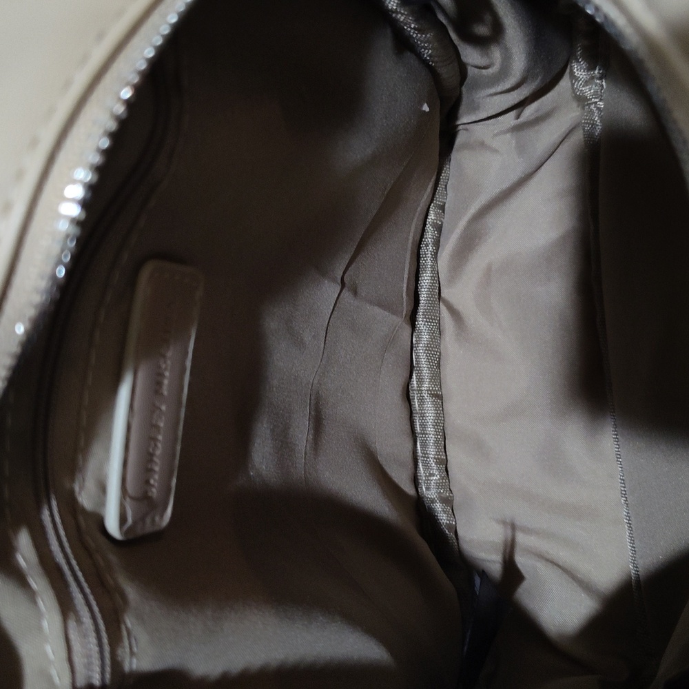 Badgley Mischka Beige Quilted Backpack with Elephant Charm - Picture 6 of 7